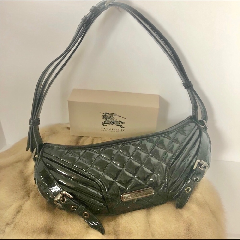 BURBERRY Patent Leather Quilted Buckle